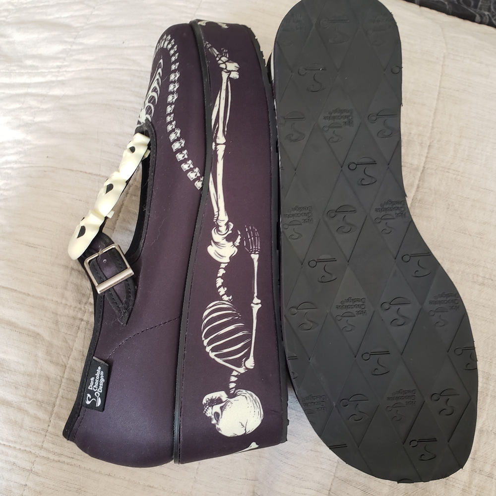Chocolaticas Skeleton Mary Jane Flats - Black - Picture 3 of 3